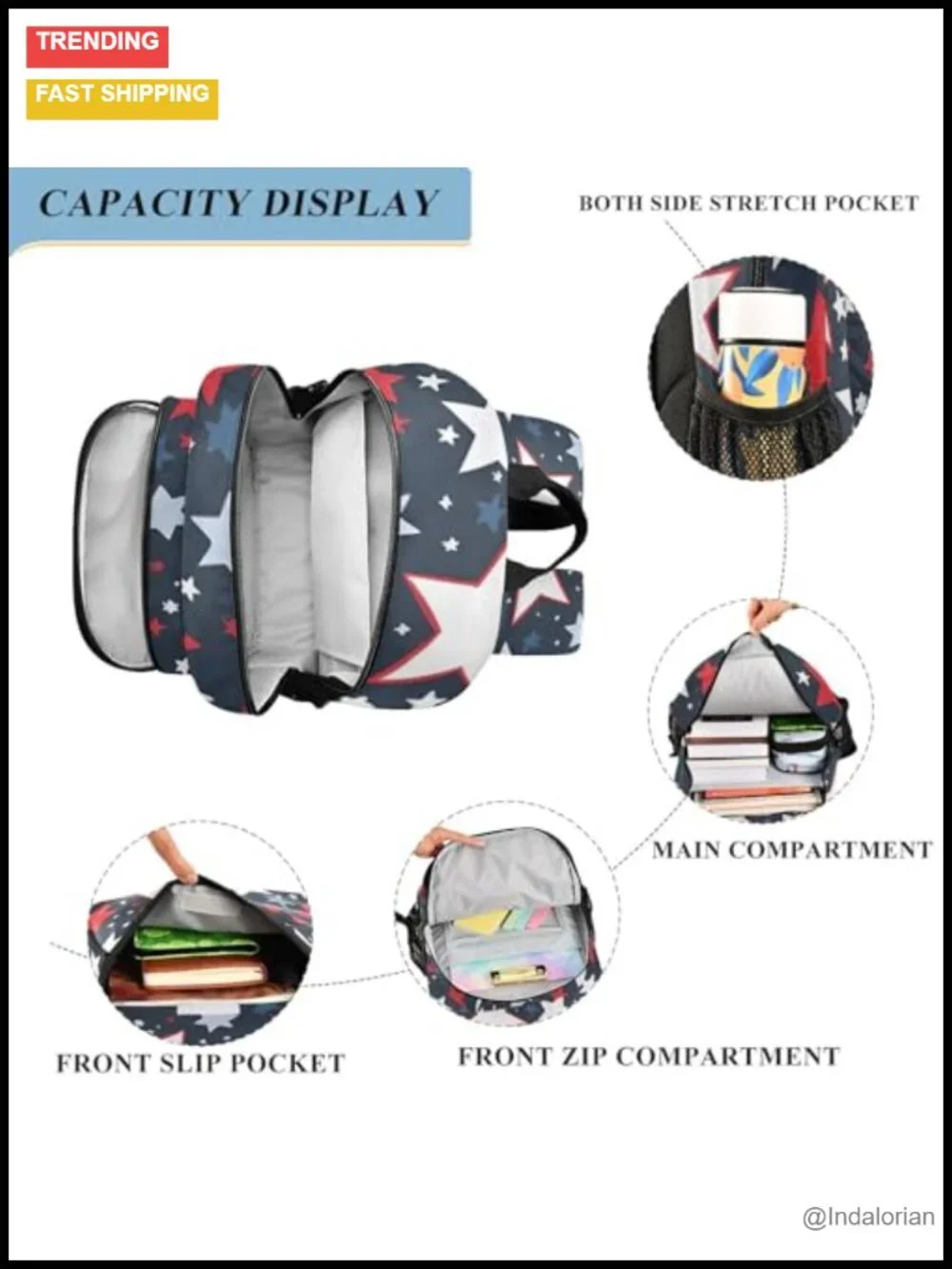 Kids Backpack Multifunctional Pockets Water Resistant Daypack School